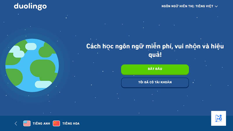  8. Website học tiếng Trung miễn phí - Duolingo 